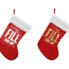 White Gold "Fill This Up" Stocking With Plush Trim (2 Styles) - 60Cm