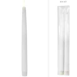 White Heaven Led Battery Tapers (Pack Of 2) - 28Cm