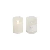 White Heaven Led Wax Pillar Candle - 10Cm