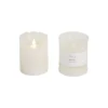 White Heaven Led Wax Pillar Candle - 12.5Cm