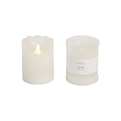 White Heaven Led Wax Pillar Candle - 12.5Cm