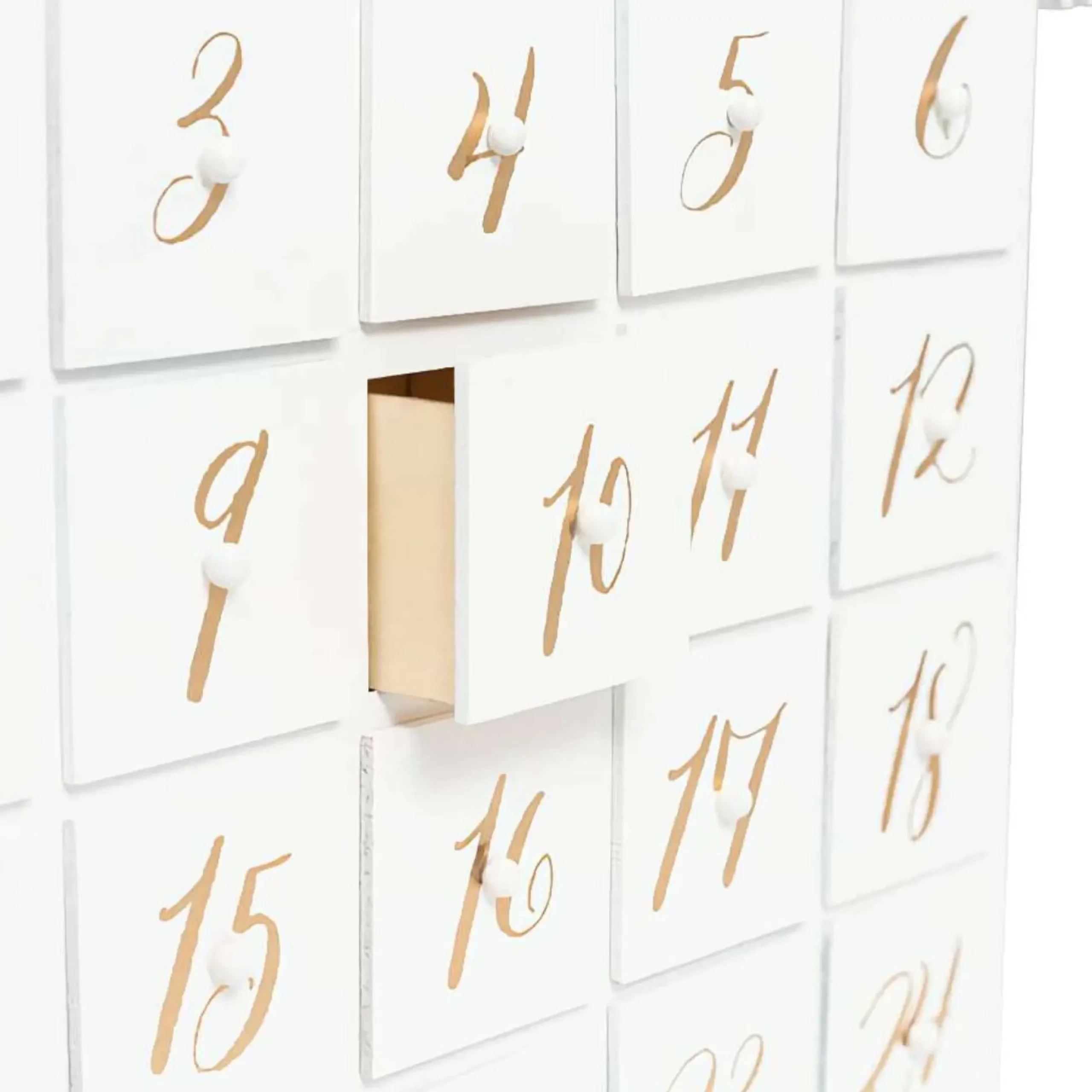 White Illuminated Nativity Scene Advent Calendar - 45Cm