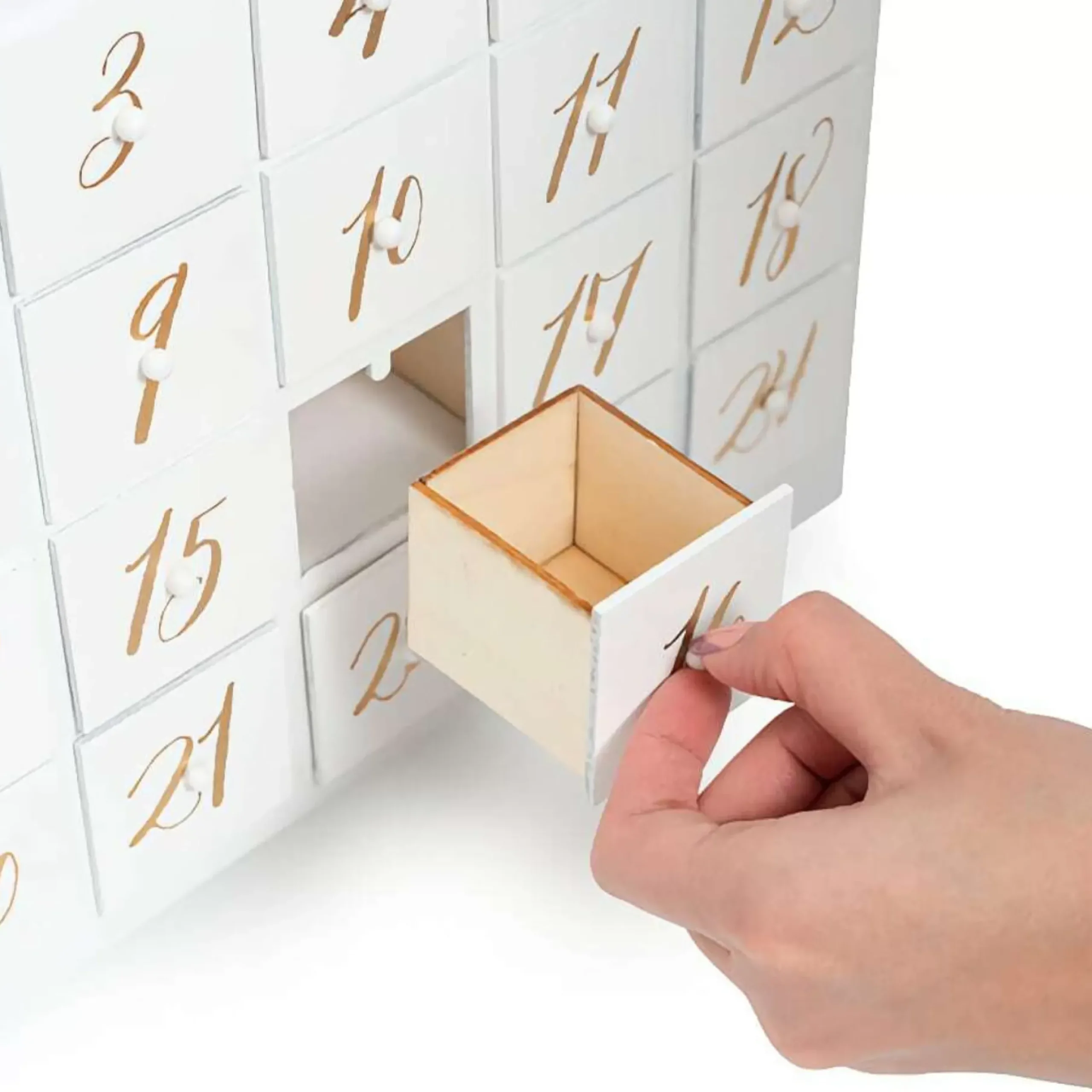 White Illuminated Nativity Scene Advent Calendar - 45Cm