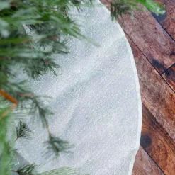 White Iridescent Tinsel Tree Skirt - 100Cm