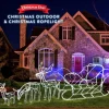 White Led Rope Light Santa Claus Sleigh - 125Cm