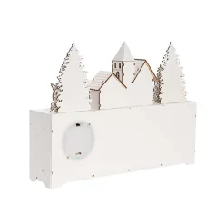 White Led Wooden Advent Calendar - 37Cm