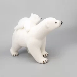 White Polar Bear With Cub - 50Cm