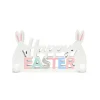White Rabbits With Happy Easter Sign - 25Cm