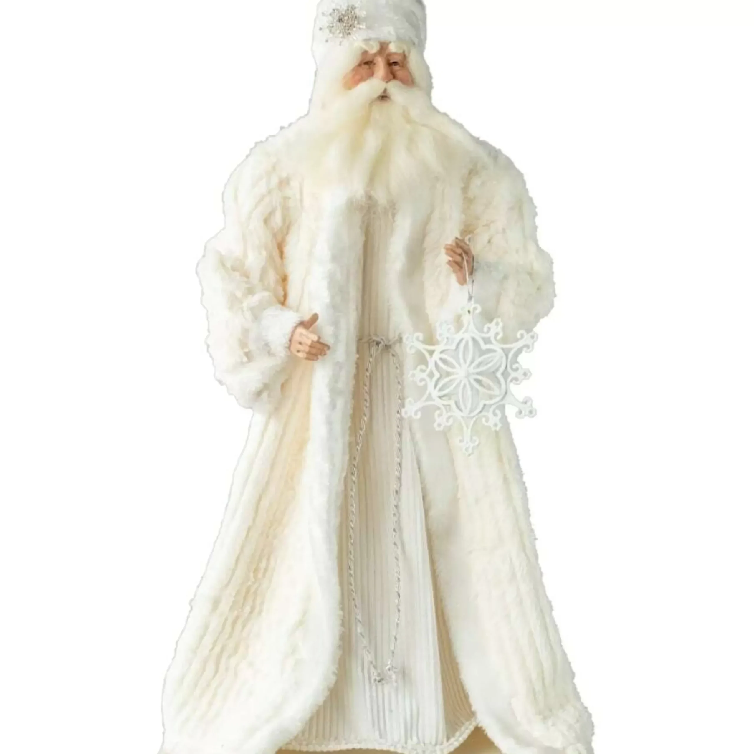 White Santa Claus With White Snowflake - 60Cm