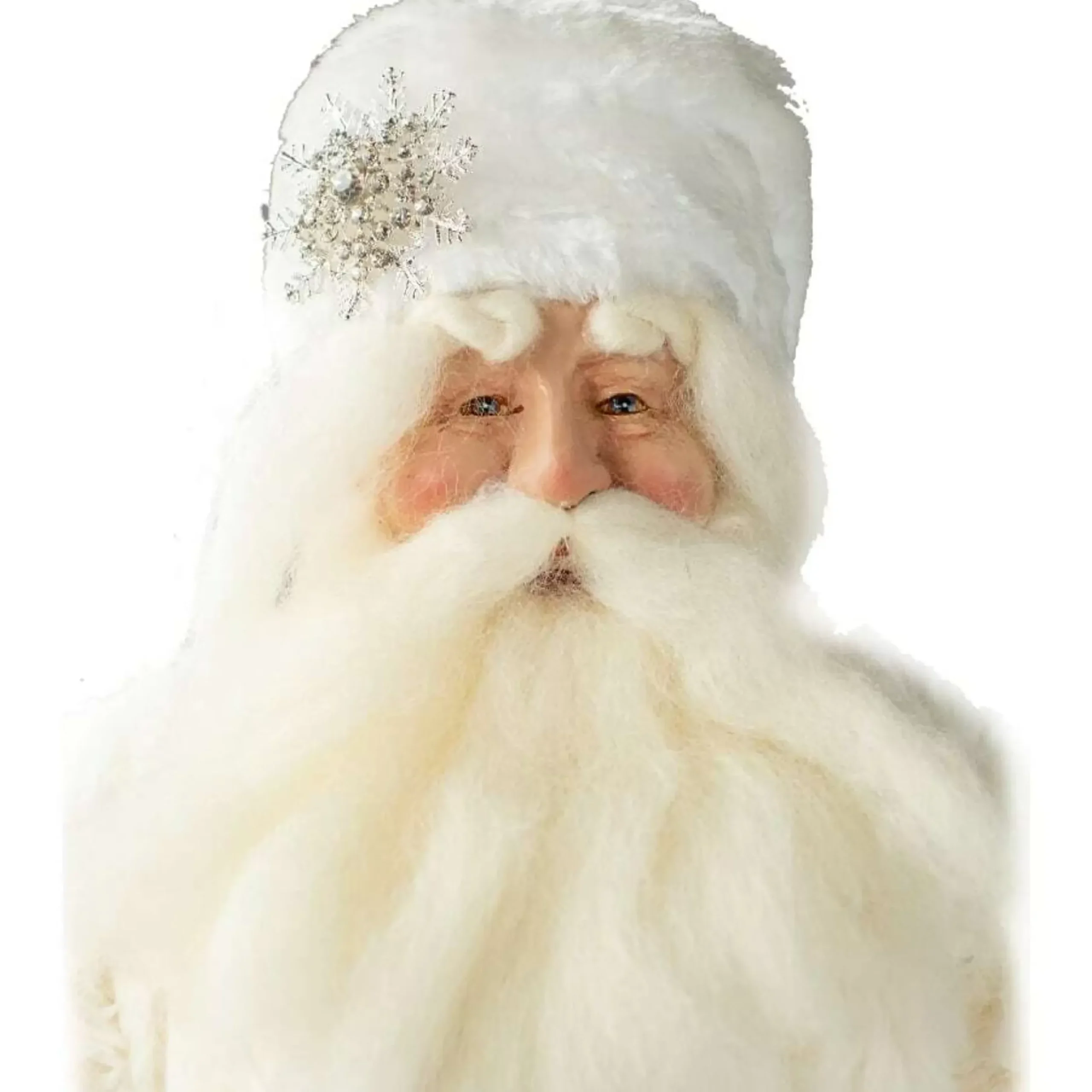 White Santa Claus With White Snowflake - 60Cm
