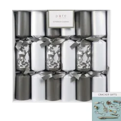 White Silver Deer Platinum Cracker (Pack Of 6) - 36Cm