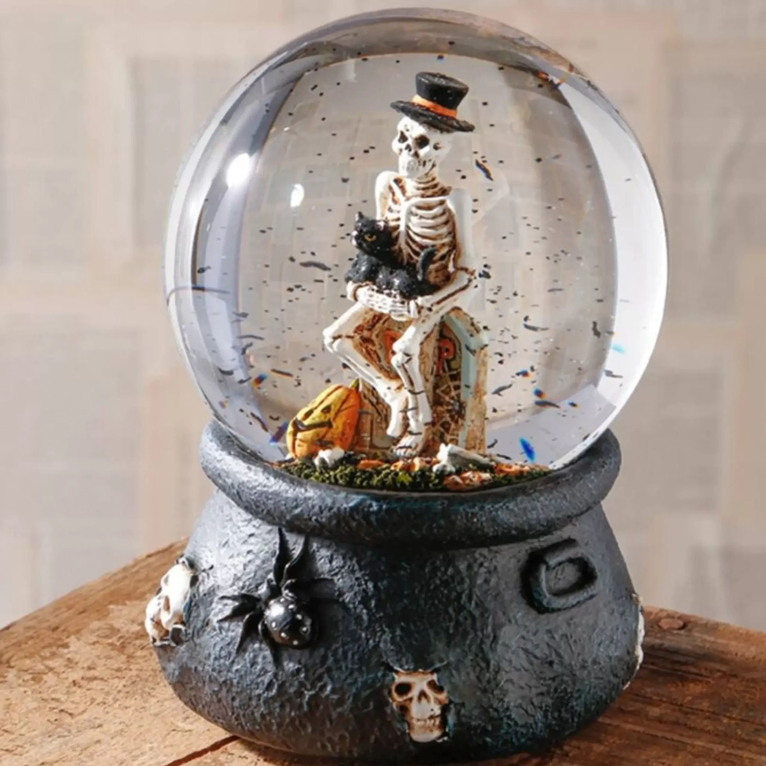 Wind Up Musical Skeleton Water Globe - 17.5Cm