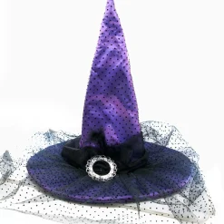 Witches Hat Purple Black Hat - 53Cm