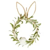 Wood Bead Bunny Wreath - 45Cm