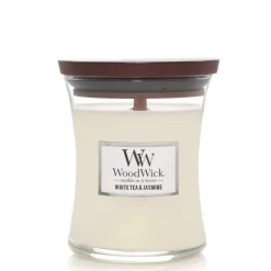 Woodwick White Tea And Jasmine Candle - Medium