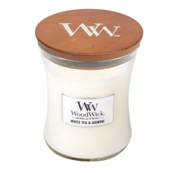 Woodwick White Tea And Jasmine Candle - Medium